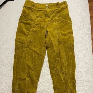 Anthropologie gold corduroy pants